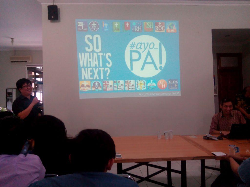 Sambutan dari Gembala GKA abdi SABDA setelah presentasi #ayo_PA! usai.